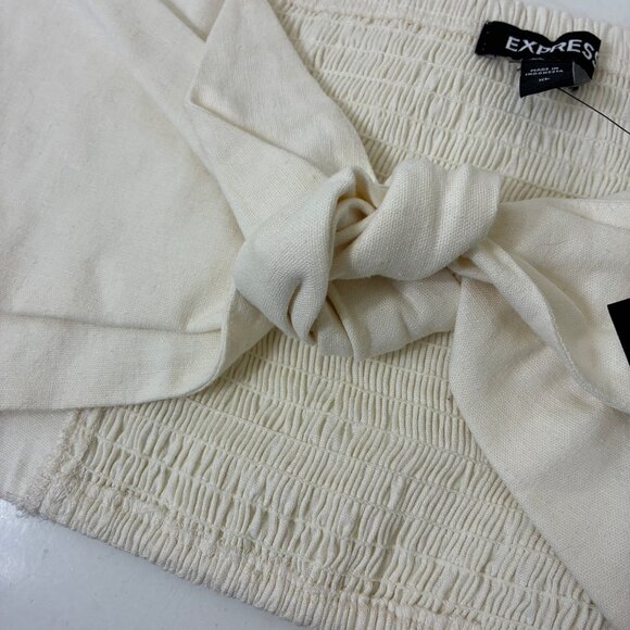 NEW Express Strapless Tie Front Bandeau Top Linen Blend Size XL - Picture 5 of 9